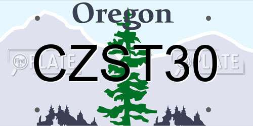 CZST30 Oregon License Plate