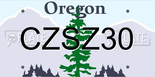 CZSZ30 Oregon License Plate