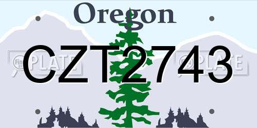 CZT2743 Oregon License Plate