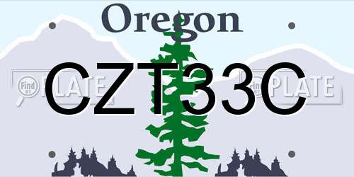 CZT33C Oregon License Plate