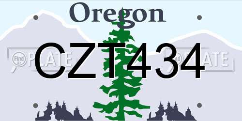 CZT434 Oregon License Plate