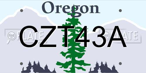CZT43A Oregon License Plate