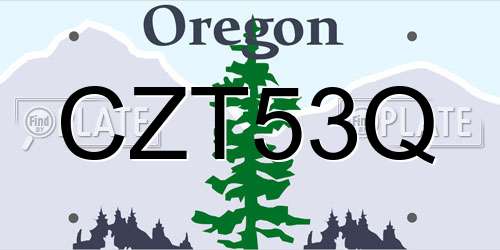 CZT53Q Oregon License Plate