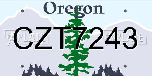 CZT7243 Oregon License Plate