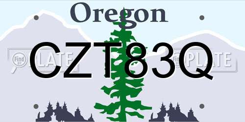 CZT83Q Oregon License Plate