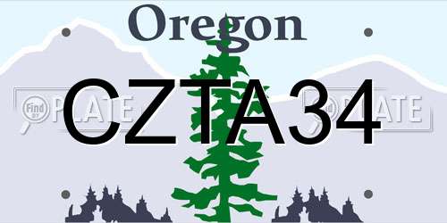 CZTA34 Oregon License Plate