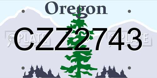 CZZ2743 Oregon License Plate