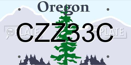 CZZ33C Oregon License Plate