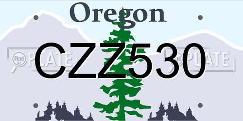 CZZ530 Oregon License Plate