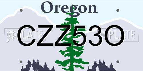 CZZ53O Oregon License Plate