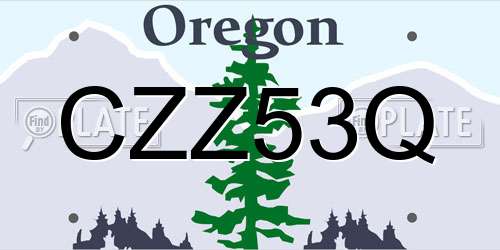 CZZ53Q Oregon License Plate