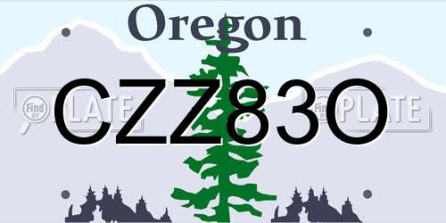 CZZ83O Oregon License Plate