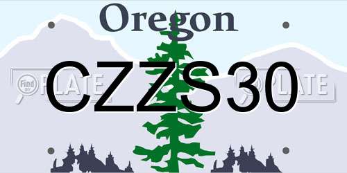 CZZS30 Oregon License Plate