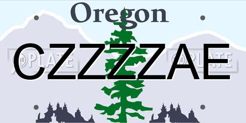 CZZZZAE Oregon License Plate