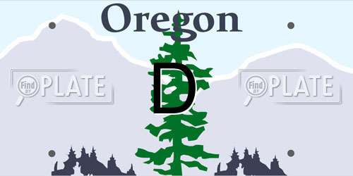 D Oregon License Plate