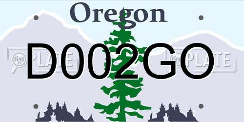 D002GO Oregon License Plate