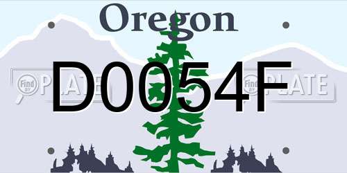 D0054F Oregon License Plate