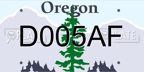 D005AF Oregon License Plate