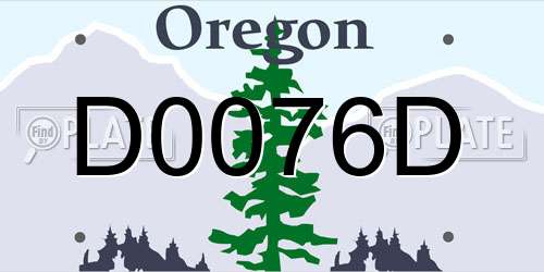 D0076D Oregon License Plate