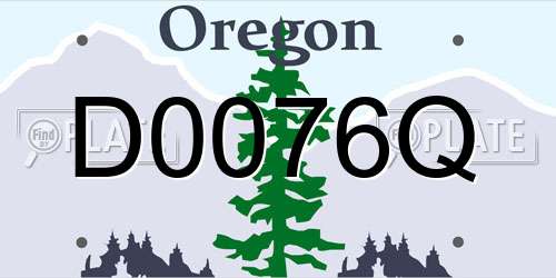D0076Q Oregon License Plate