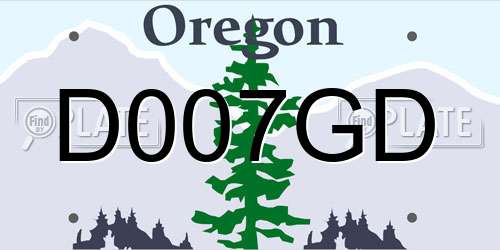 D007GD Oregon License Plate