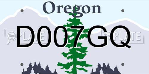 D007GQ Oregon License Plate