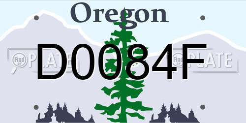 D0084F Oregon License Plate
