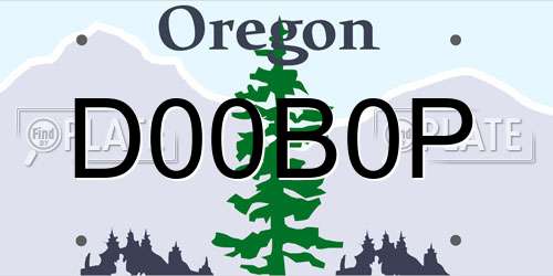 D00B0P Oregon License Plate