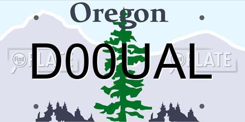 D00UAL Oregon License Plate
