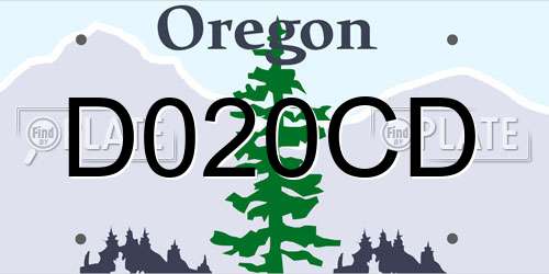 D020CD Oregon License Plate