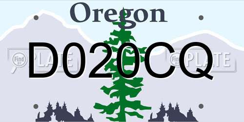 D020CQ Oregon License Plate