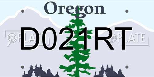 D021RT Oregon License Plate