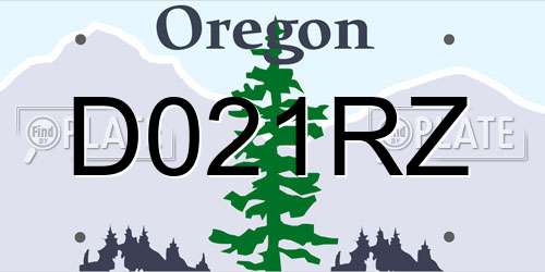 D021RZ Oregon License Plate