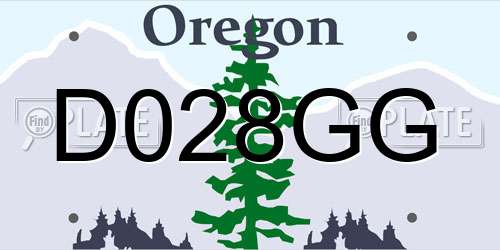 D028GG Oregon License Plate