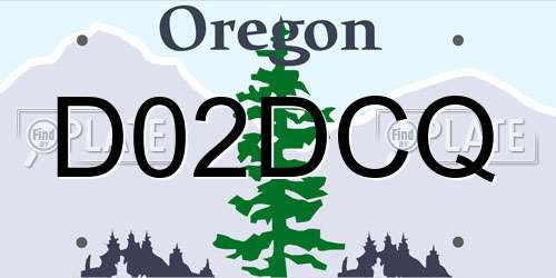 D02DCQ Oregon License Plate