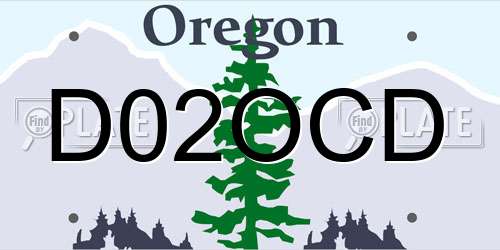 D02OCD Oregon License Plate