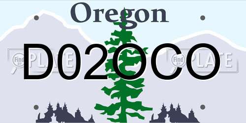 D02OCO Oregon License Plate