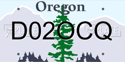 D02OCQ Oregon License Plate