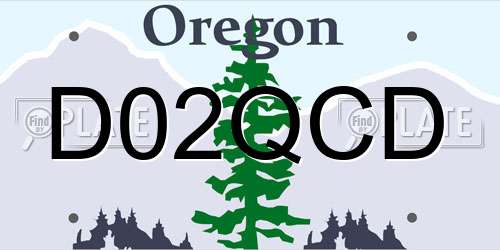 D02QCD Oregon License Plate