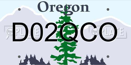 D02QCO Oregon License Plate