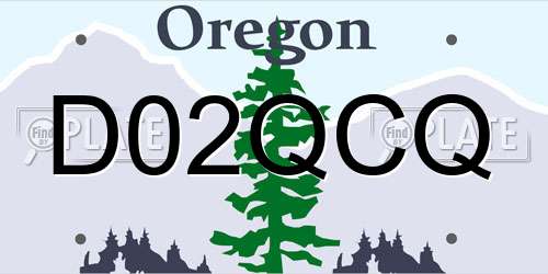 D02QCQ Oregon License Plate