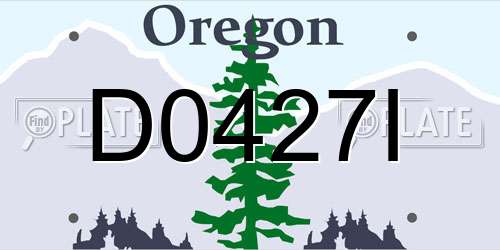 D0427I Oregon License Plate