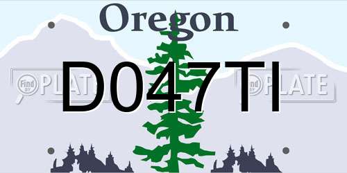 D047TI Oregon License Plate