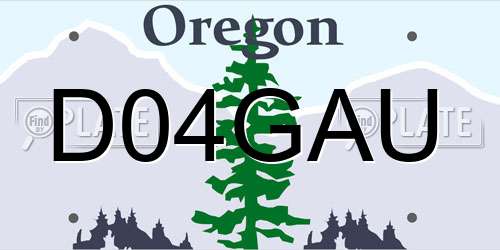 D04GAU Oregon License Plate