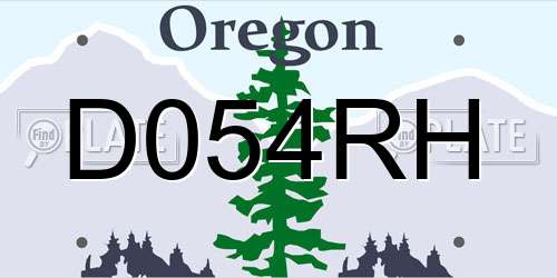 D054RH Oregon License Plate