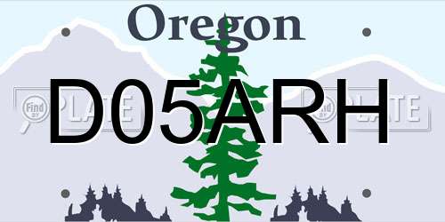 D05ARH Oregon License Plate