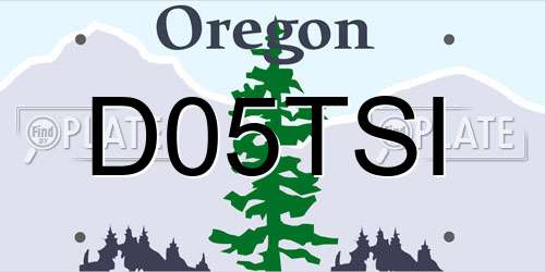 D05TSI Oregon License Plate
