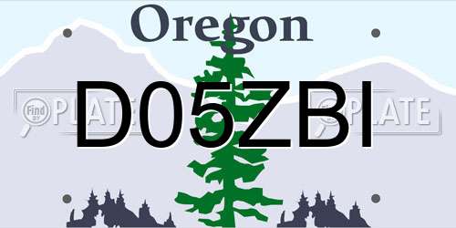 D05ZBI Oregon License Plate