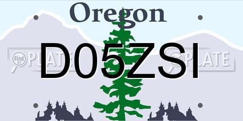 D05ZSI Oregon License Plate
