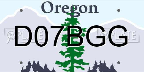 D07BGG Oregon License Plate
